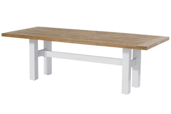 HARTMAN Yasmani Esstisch, Weiß/vintage Brown, Alu/Teak, 240x100cm 3 HARTMAN Yasmani Esstisch, Weiß/vintage Brown, Alu/Teak, 240x100cm