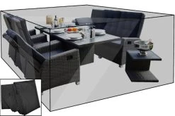 OUTFLEXX Premium Abdeckhaube, Für Sitzgruppe, Z.B. 18837, Schwarz, 223 X 203 X 110 Cm, Wasserbeständig