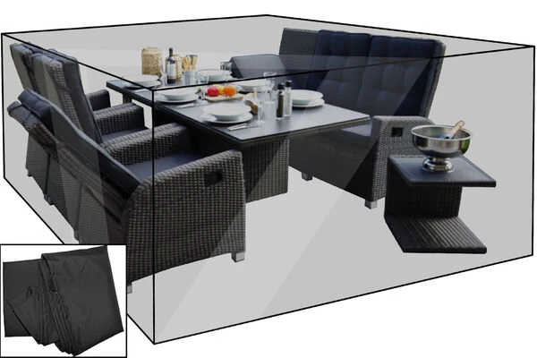 OUTFLEXX Premium Abdeckhaube, Für Sitzgruppe, Z.B. 18837, Schwarz, 223 X 203 X 110 Cm, Wasserbeständig 3 OUTFLEXX Premium Abdeckhaube, Für Sitzgruppe, Z.B. 18837, Schwarz, 223 X 203 X 110 Cm, Wasserbeständig