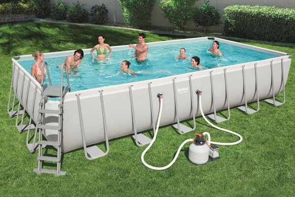 BESTWAY Power Steel Pool Mit Gestell, Grau, 732x366x132cm, Mit Sandfilteranlage, Leiter, Abdeckplane 3 BESTWAY Power Steel Pool Mit Gestell, Grau, 732x366x132cm, Mit Sandfilteranlage, Leiter, Abdeckplane