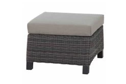 SIENA GARDEN Corido Loungehocker, Charcoal, Alu / Gardino®-Geflecht, 61x63x45 Cm