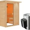 KARIBU Sauna Sandra, Fichtenholz 38 Mm, Fronteinstieg, Ca. 1,8m²