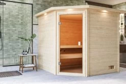 KARIBU Sauna Tilda, Fichtenholz 38 Mm, Eckeinstieg, Ca. 3,2m²