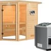 KARIBU Sauna Jada, Fichtenholz 38 Mm, Eckeinstieg, Ca. 2,3m²