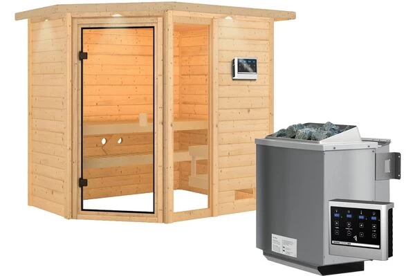 KARIBU Sauna Jada, Fichtenholz 38 Mm, Eckeinstieg, Ca. 2,3m² 3 KARIBU Sauna Jada, Fichtenholz 38 Mm, Eckeinstieg, Ca. 2,3m²