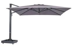 OUTFLEXX Ultimate L Ampelschirm, Anthrazit/grau, Alu/Spuncrylic®, 400x400cm, Inkl. Befüllbarem Schirmständer