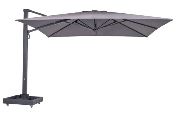 OUTFLEXX Ultimate L Ampelschirm, Anthrazit/grau, Alu/Spuncrylic®, 400x400cm, Inkl. Befüllbarem Schirmständer 3 OUTFLEXX Ultimate L Ampelschirm, Anthrazit/grau, Alu/Spuncrylic®, 400x400cm, Inkl. Befüllbarem Schirmständer