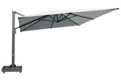 OUTFLEXX Ultimate XL Ampelschirm, Anthrazit/creme, Alu/Spuncrylic®, 450x450cm, Inkl. Befüllbarem Schirmständer