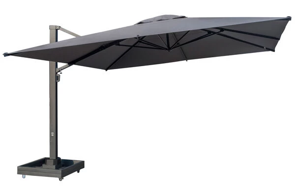 OUTFLEXX Ultimate XL Ampelschirm, Anthrazit/grau, Alu/Spuncrylic®, 450x450cm, Inkl. Befüllbarem Schirmständer 3 OUTFLEXX Ultimate XL Ampelschirm, Anthrazit/grau, Alu/Spuncrylic®, 450x450cm, Inkl. Befüllbarem Schirmständer