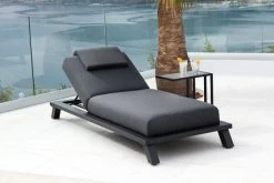 OUTFLEXX Blain Loungeliege, Sooty 3758, Alu/Sunbrella, 222 X 90 X 38 Cm, Rückenlehne Verstellbar