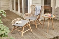 OUTFLEXX Sessel, Rattan Grey, Polyrattan/Akazie, 79,5 X 71,5 X 90 Cm, Inkl. Hocker Und Polster In Braun -Warmer Garten 1 21033.jpg