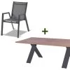 HARTMAN Xanadu / Aruba Esstischgarnitur, Xerix/anthrazit, Alu/Teakholz, 8 Stapelsessel, 220x100cm