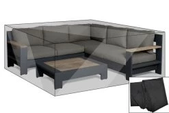 OUTFLEXX Premium Abdeckhaube Für Lounge, Z.B. 19812/ 20309/ 21022, 249x249x70 Cm, Wasserbeständig, Schwarz
