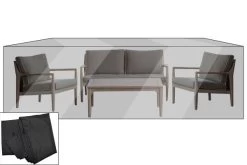OUTFLEXX Premium Abdeckhaube Für Loungesets Z.B. 21029/ 21019/ 21035, 310x175x65cm, Wasserbeständig, Schwarz