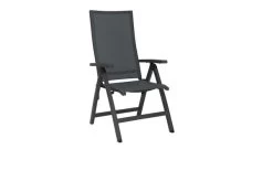 STERN New Top Klappsessel, Anthrazit/karbon, Aluminium/Textilen, 75x60x113 Cm, Rückenlehne Verstellbar, Klappbar