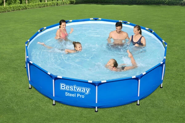 BESTWAY Steel Pro Pool Mit Gestell, Blau, TriTech/Stahl, Ø366x76cm, Mit Filterpumpe 3 BESTWAY Steel Pro Pool Mit Gestell, Blau, TriTech/Stahl, Ø366x76cm, Mit Filterpumpe