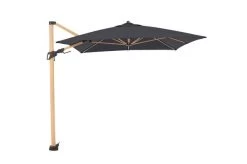 DOPPLER Alu Wood Pendelschirm, Anthrazit, Alu/Polyester, 300x220 Cm, Mit Kurbel, Holzoptik