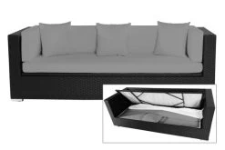 OUTFLEXX Dreisitzer-Sofa, Schwarz, Polyrattan, 210x85x70cm, Inkl. Polster + Wasserfeste Kissenbox -Warmer Garten 1 2392 1 BOX.jpg