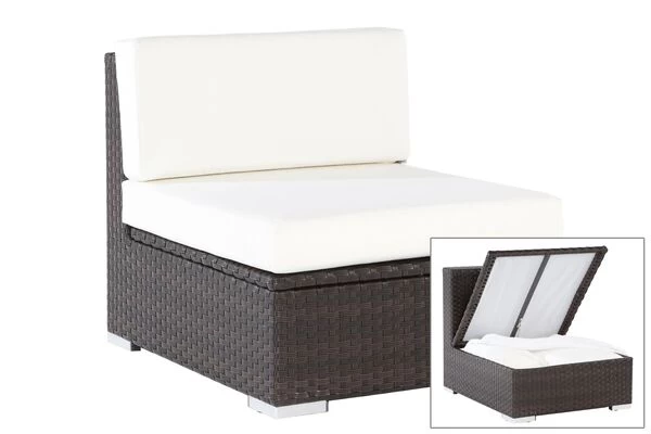 OUTFLEXX Mittelelement, Braun, Polyrattan, Inkl. Polster Und Kissen, Wasserfeste Kissenbox 3 OUTFLEXX Mittelelement, Braun, Polyrattan, Inkl. Polster Und Kissen, Wasserfeste Kissenbox