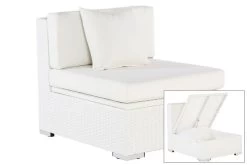 OUTFLEXX Mittelelement, Weiß, Polyrattan, Inkl. Polster, Wasserfeste Kissenbox