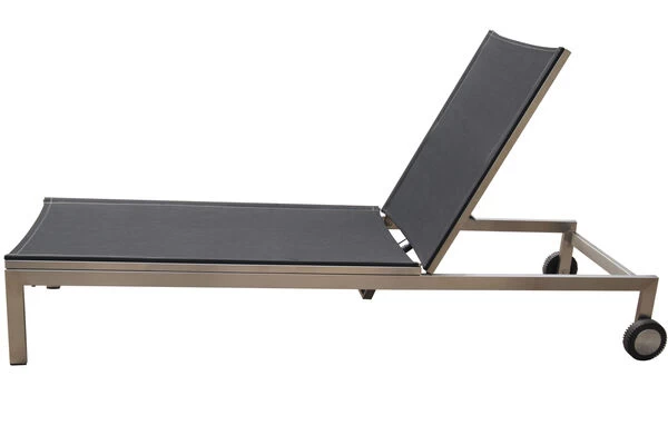 OUTFLEXX Rollliege, Schwarz, Edelstahl/Textilene, Verstellbare Rückenlehne, 212x71x36cm 3 OUTFLEXX Rollliege, Schwarz, Edelstahl/Textilene, Verstellbare Rückenlehne, 212x71x36cm