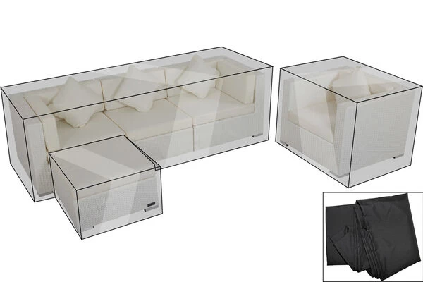 OUTFLEXX Premium Abdeckhauben-Set Für Lounge TheBox-B: 1077 / 1713 / 2523/ 16065, Schwarz, Wasserbeständig, Ab 2015er Version 3 OUTFLEXX Premium Abdeckhauben-Set Für Lounge TheBox-B: 1077 / 1713 / 2523/ 16065, Schwarz, Wasserbeständig, Ab 2015er Version