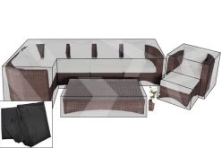 OUTFLEXX Premium Abdeckhauben-Set Für Sitzgruppe: 1318 / 20918, Schwarz, Wasserbeständig