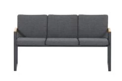 OUTFLEXX Alexander Bank, Mattgrau, Alu/Teak, 154x55x75 Cm, Mit Armlehnen, Inkl. Polster -Warmer Garten 20120 02.jpg