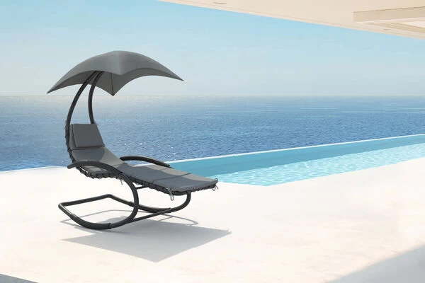 OUTFLEXX Schaukelsessel, Anthrazit Matt/schwarz, Stahl/Textilene, 176x115x187cm, Inkl. Polster 5 OUTFLEXX Schaukelsessel, Anthrazit Matt/schwarz, Stahl/Textilene, 176x115x187cm, Inkl. Polster – Bild 3