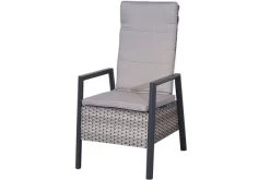 Ploß Louvra 2 Design-Diningsessel, Natur-anthrazit, Polyrattan, 59x72x111cm, Rücken Stufenlos Verstellbar