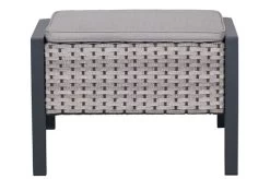 Ploß Louvra 2 Design-Fußhocker, Natur-anthrazit, Polyrattan, 59x55x46cm, Inkl. Polster -Warmer Garten 21623 4.jpg