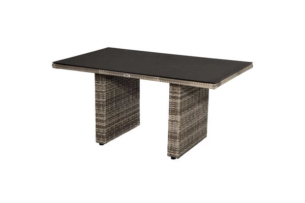 Ploß Rabida Lounge-Tisch, Champagner-meliert, Polyrattan, 140x85cm, Glasplatte In Steinoptik 4 Ploß Rabida Lounge-Tisch, Champagner-meliert, Polyrattan, 140x85cm, Glasplatte In Steinoptik – Bild 2