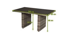 Ploß Rabida Lounge-Tisch, Champagner-meliert, Polyrattan, 140x85cm, Glasplatte In Steinoptik 14 Ploß Rabida Lounge-Tisch, Champagner-meliert, Polyrattan, 140x85cm, Glasplatte In Steinoptik -Warmer Garten 21637 5.jpg