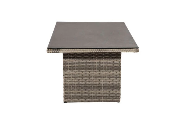 Ploß Rabida Lounge-Tisch, Champagner-meliert, Polyrattan, 140x85cm, Glasplatte In Steinoptik 8 Ploß Rabida Lounge-Tisch, Champagner-meliert, Polyrattan, 140x85cm, Glasplatte In Steinoptik – Bild 6