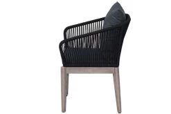 Ploß Arendal Diningsessel, Schwarz/grau, Rope/FSC-Akazie, 58,5x61,5x87cm, Inkl. Polster -Warmer Garten 21640 4.jpg
