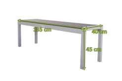 VILLANA Bank, Silber, Alu/Holzimitat, 135x40x45 Cm, Für Bis Zu 3 Personen -Warmer Garten 21645 mass.jpg