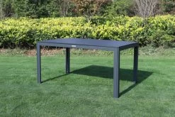 VILLANA Esstisch, Anthrazit/schwarz, Alu/Holzimitat, 150x90cm, Rechteckig