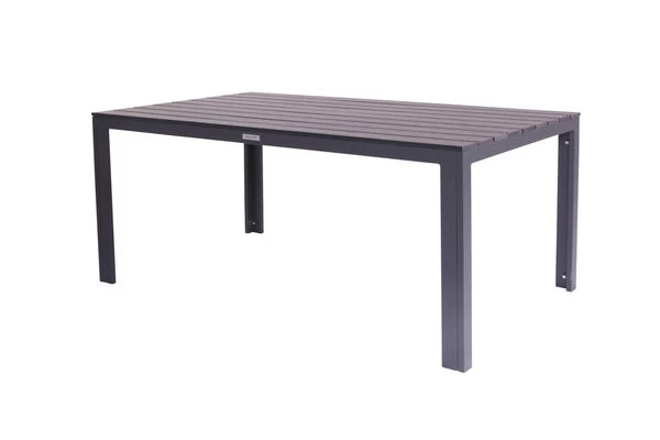 VILLANA Esstisch, Anthrazit/schwarz, Alu/Holzimitat, 150x90cm, Rechteckig 4 VILLANA Esstisch, Anthrazit/schwarz, Alu/Holzimitat, 150x90cm, Rechteckig – Bild 2