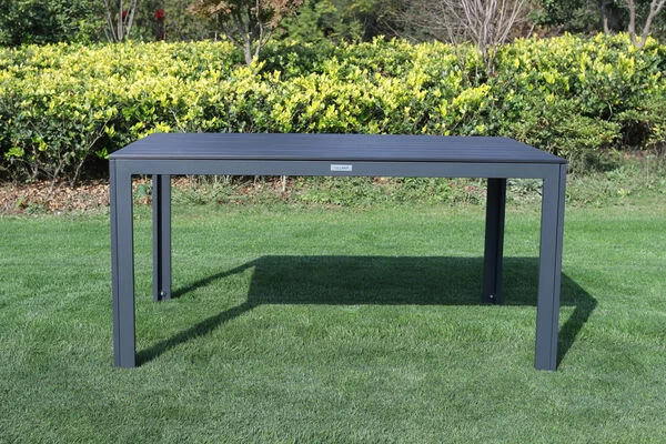 VILLANA Esstisch, Anthrazit/schwarz, Alu/Holzimitat, 150x90cm, Rechteckig 6 VILLANA Esstisch, Anthrazit/schwarz, Alu/Holzimitat, 150x90cm, Rechteckig – Bild 4