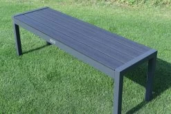 VILLANA Bank, Anthrazit, Alu/Holzimitat, 135x40x45 Cm, Für Bis Zu 3 Personen -Warmer Garten 21648 4.jpg