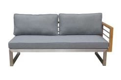 OUTFLEXX 2-Sitzer Sofa, Natur / Grau, FSC-Teak / Edelstahl / Olefin, 165x74x64 Cm, Armlehne Links 15 OUTFLEXX 2-Sitzer Sofa, Natur / Grau, FSC-Teak / Edelstahl / Olefin, 165x74x64 Cm, Armlehne Links -Warmer Garten 21650 7.JPG