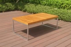 OUTFLEXX Kaffeetisch, Natur, FSC-Teak / Edelstahl, 110x60x40 Cm 8 OUTFLEXX Kaffeetisch, Natur, FSC-Teak / Edelstahl, 110x60x40 Cm -Warmer Garten 21655 1.JPG