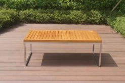 OUTFLEXX Kaffeetisch, Natur, FSC-Teak / Edelstahl, 110x60x40 Cm 9 OUTFLEXX Kaffeetisch, Natur, FSC-Teak / Edelstahl, 110x60x40 Cm -Warmer Garten 21655 2.JPG