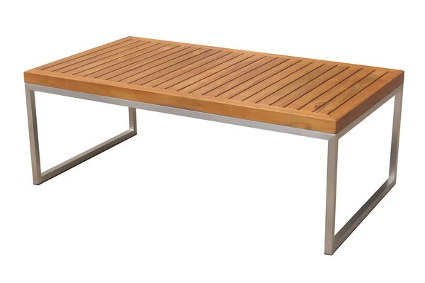 OUTFLEXX Kaffeetisch, Natur, FSC-Teak / Edelstahl, 110x60x40 Cm 3 OUTFLEXX Kaffeetisch, Natur, FSC-Teak / Edelstahl, 110x60x40 Cm