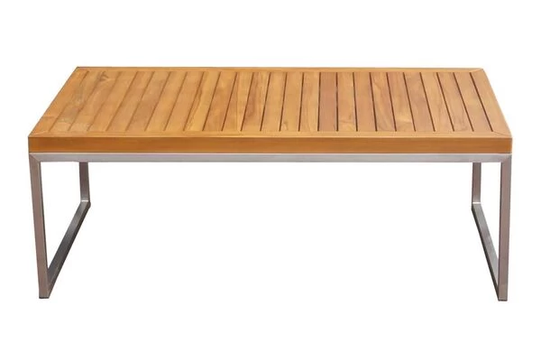 OUTFLEXX Kaffeetisch, Natur, FSC-Teak / Edelstahl, 110x60x40 Cm 6 OUTFLEXX Kaffeetisch, Natur, FSC-Teak / Edelstahl, 110x60x40 Cm – Bild 4