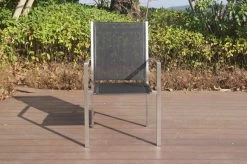 OUTFLEXX Stapelsessel, Schwarz, FSC-Teak / Edelstahl / Textilene, 63x57x93 Cm -Warmer Garten 21670 2.JPG