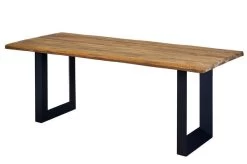 OUTFLEXX Trui Esstisch, Natur/anthrazit, Alu/recycled FSC-Teak, 220 X 100 Cm, U-Gestell