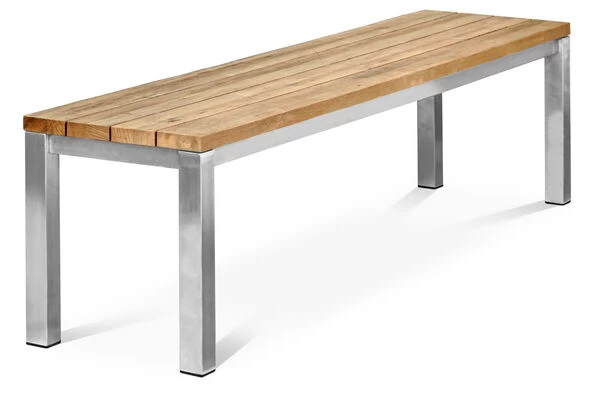 OUTFLEXX Classic Bank, Silber/natur, Edelstahl/recycled FSC-Teak, 200 X 40 X 45 Cm 3 OUTFLEXX Classic Bank, Silber/natur, Edelstahl/recycled FSC-Teak, 200 X 40 X 45 Cm