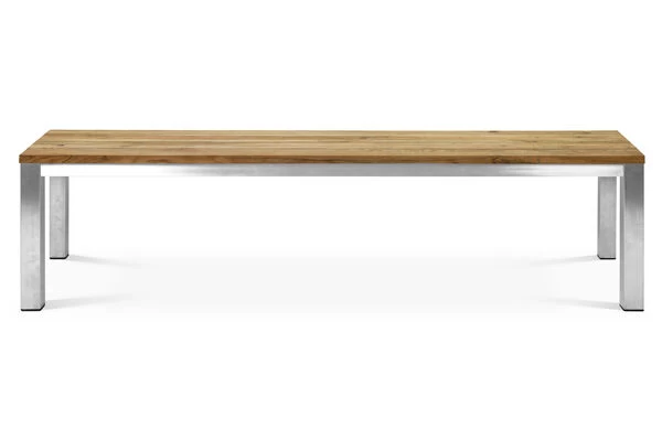 OUTFLEXX Classic Bank, Silber/natur, Edelstahl/recycled FSC-Teak, 200 X 40 X 45 Cm 4 OUTFLEXX Classic Bank, Silber/natur, Edelstahl/recycled FSC-Teak, 200 X 40 X 45 Cm – Bild 2