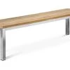OUTFLEXX Classic Bank, Silber/natur, Edelstahl/recycled FSC-Teak, 220 X 40 X 45 Cm